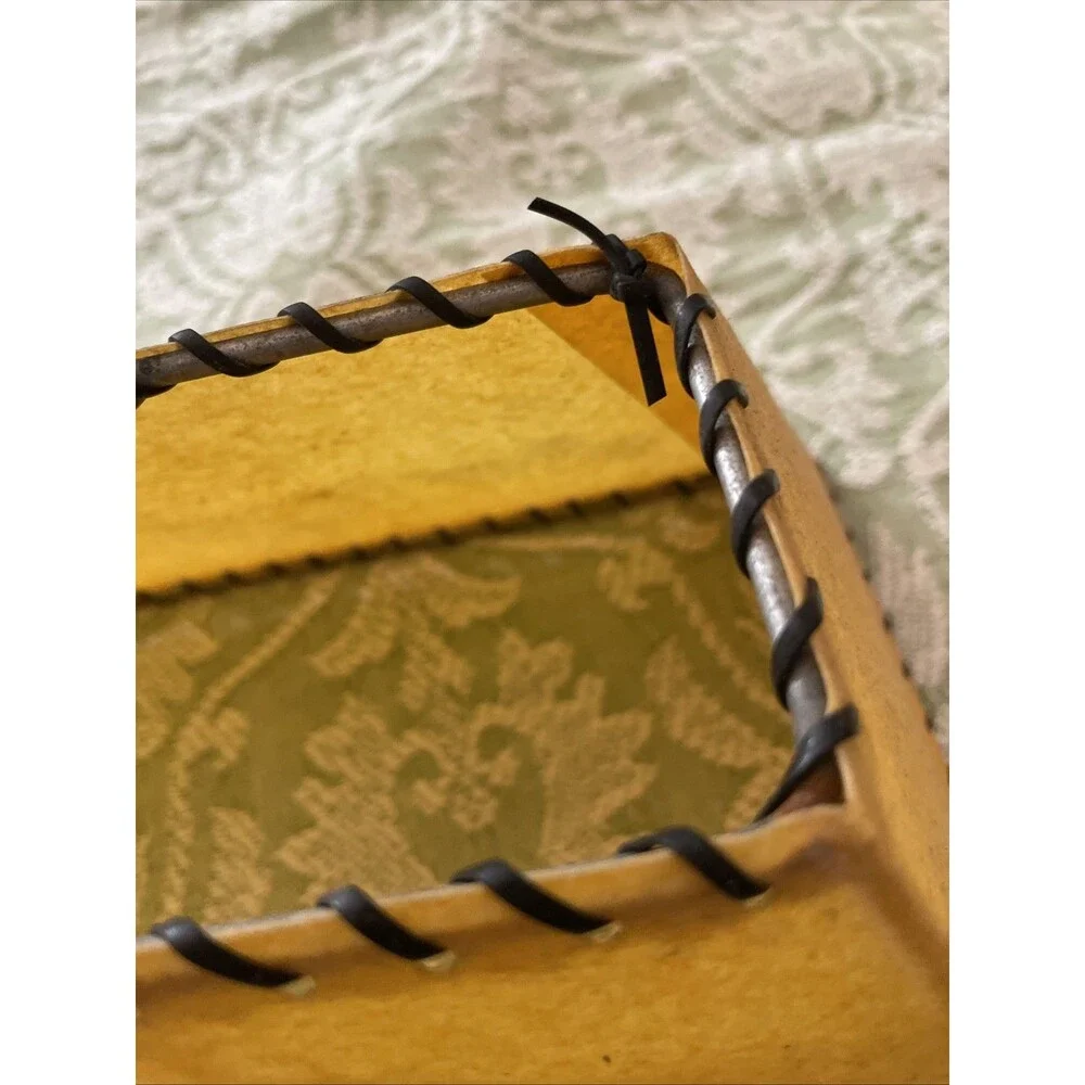 Vintage Mid Century Laced Lampshade Small Rectangle Rustic